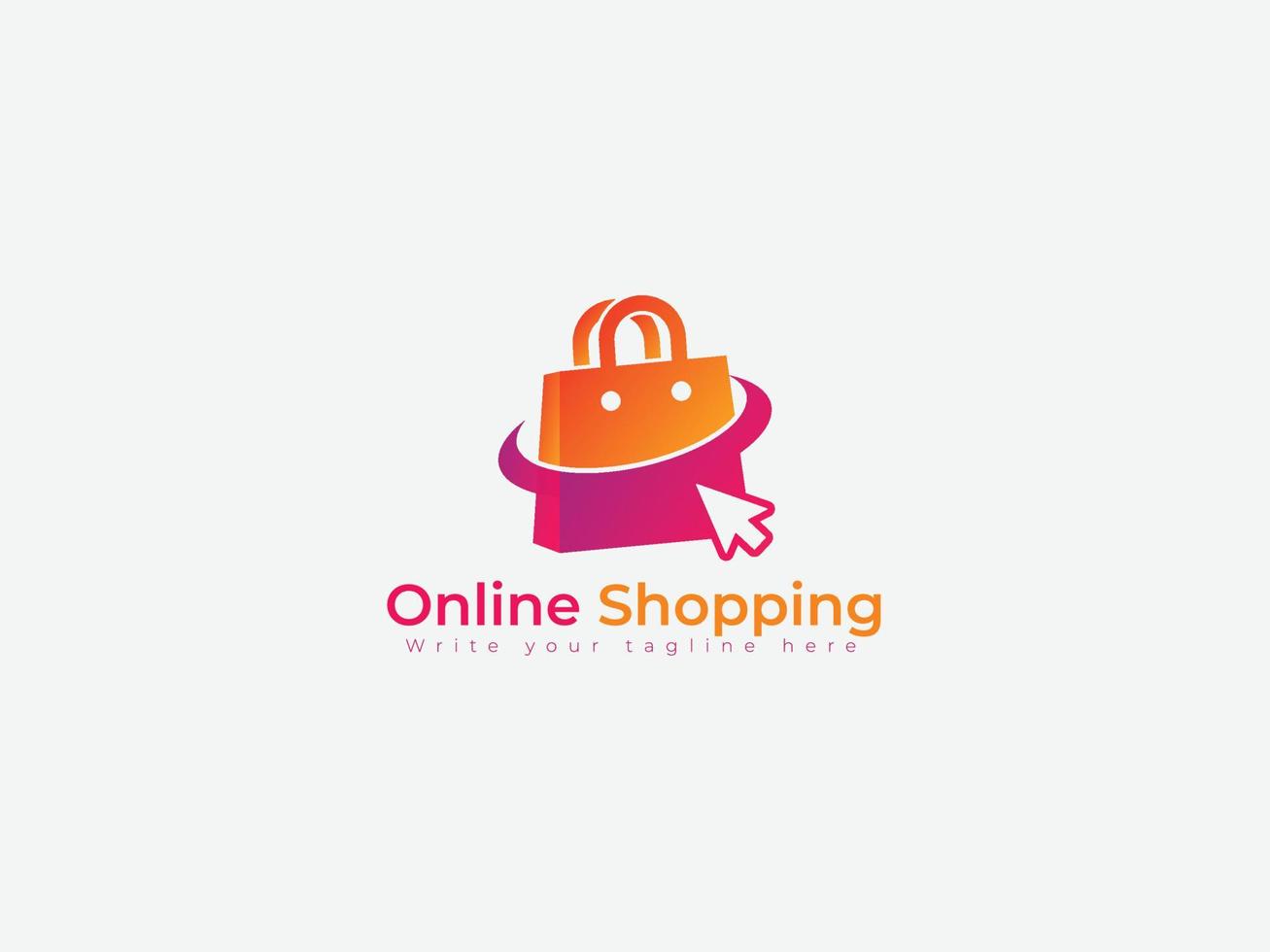 concept de modèle de conception de logo d'achat pour les achats numériques, supermarché, logo d'achat en ligne vecteur