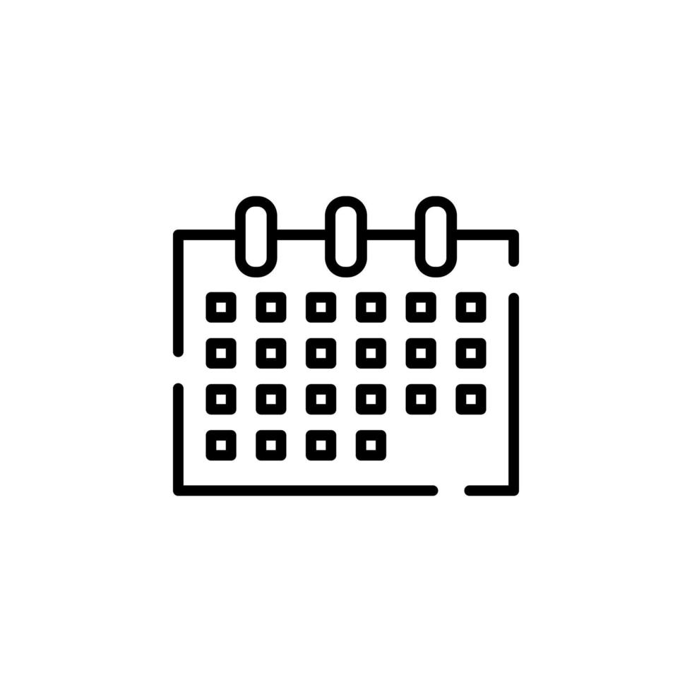 calendrier, calendrier, date modèle de logo d'illustration vectorielle d'icône de ligne pointillée. adapté à de nombreuses fins. vecteur