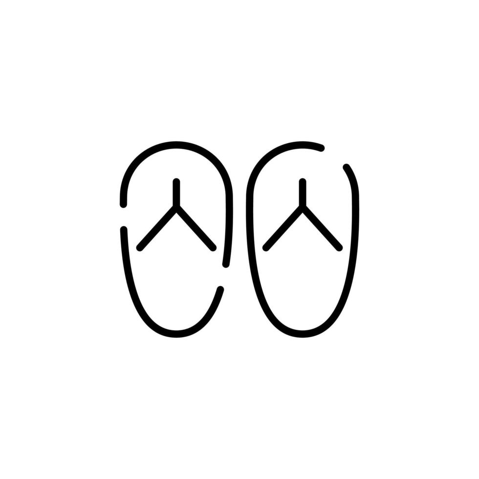 sandale, chaussures, modèle de logo d'illustration vectorielle d'icône de ligne pointillée de pantoufle. adapté à de nombreuses fins. vecteur