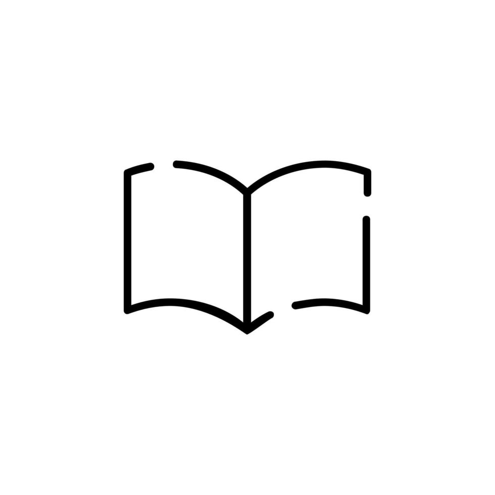 Livre, lecture, bibliothèque, étude de l'icône de la ligne pointillée illustration vectorielle modèle de logo. adapté à de nombreuses fins. vecteur