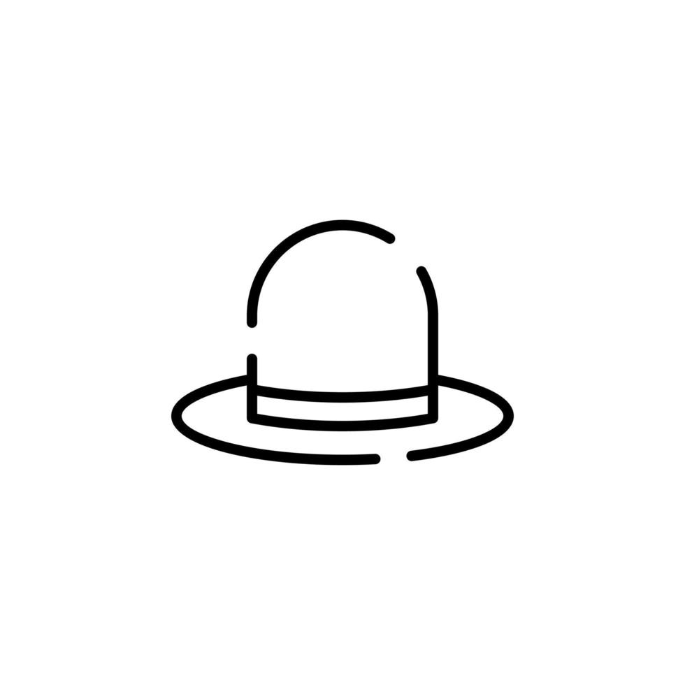 chapeau, accessoire, modèle de logo d'illustration vectorielle d'icône de ligne pointillée de mode. adapté à de nombreuses fins. vecteur