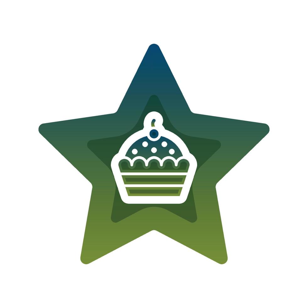 cupcake star logo gradient design élément icône modèle vecteur