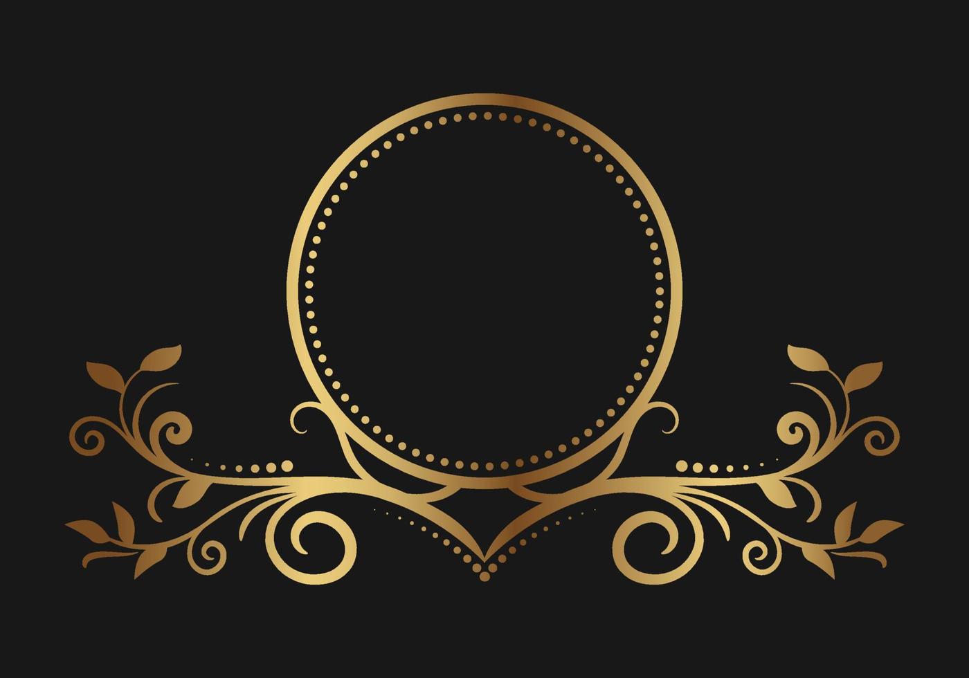bordure de logo vintage ornement doré vecteur