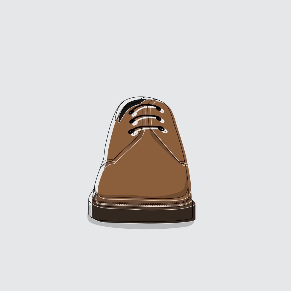 illustration de dessin animé de chaussures marron pour la conception de modèles publicitaires vecteur