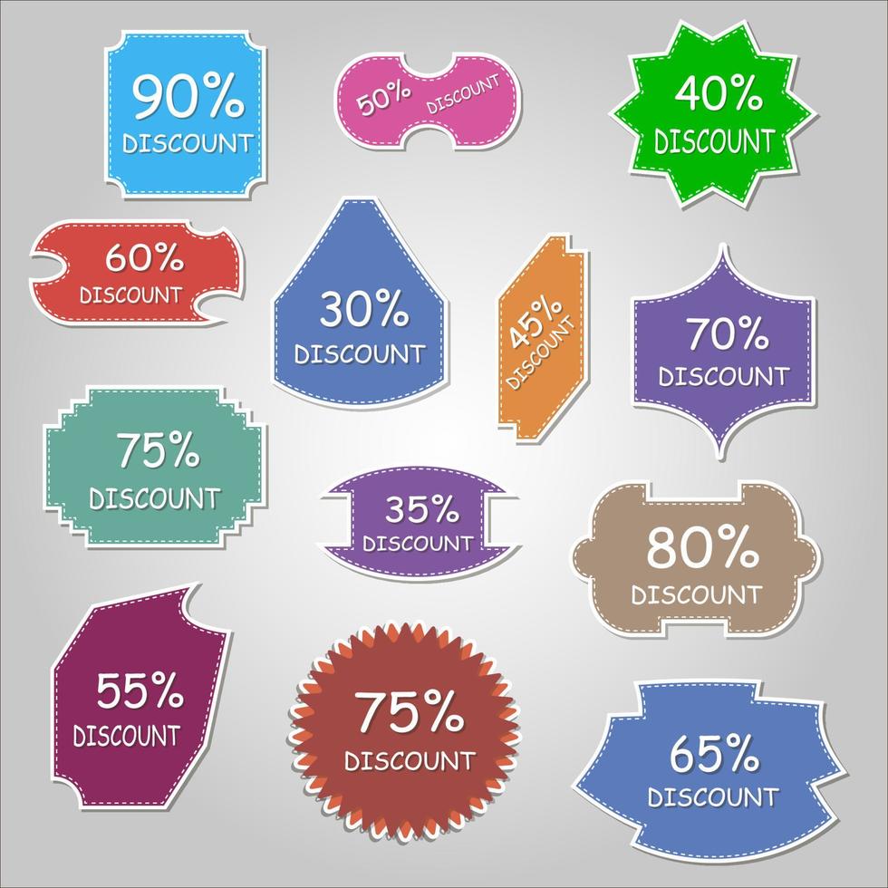 icônes de remise et de vente vecteur