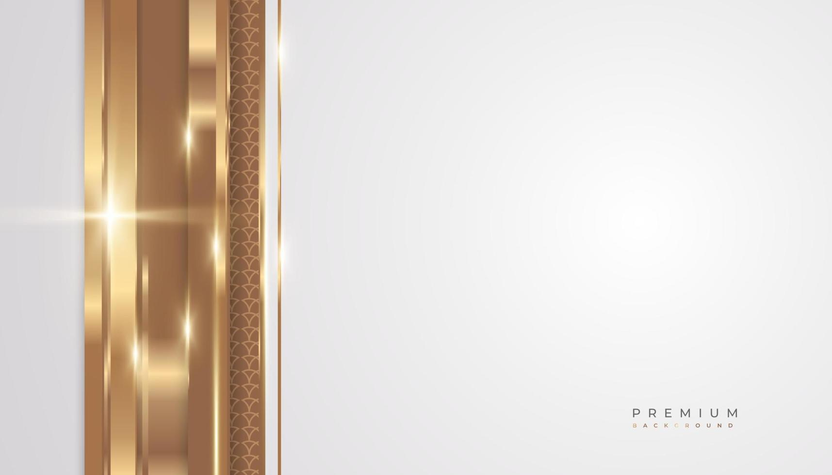 fond blanc et or de luxe avec des lignes dorées et un style de papier découpé. fond gris et or premium pour la conception de prix, de nomination, de cérémonie, d'invitation formelle ou de certificat vecteur