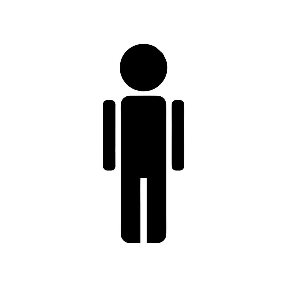 icône de signe de toilette hommes. illustration masculine de silhouette. symbole du mâle pour le vecteur des toilettes