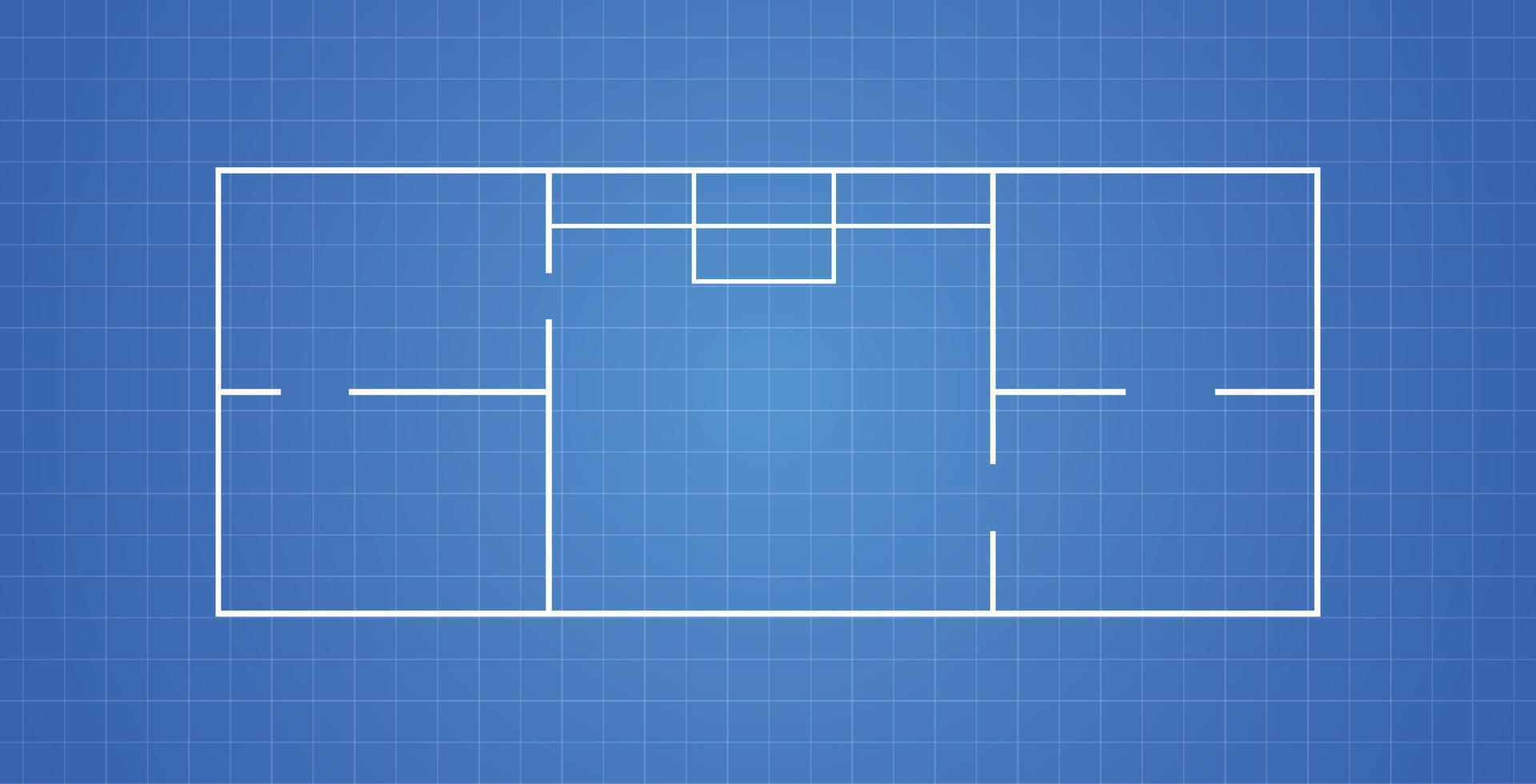 plan architectural et illustration vectorielle plane de dessin technique horizontal. vecteur