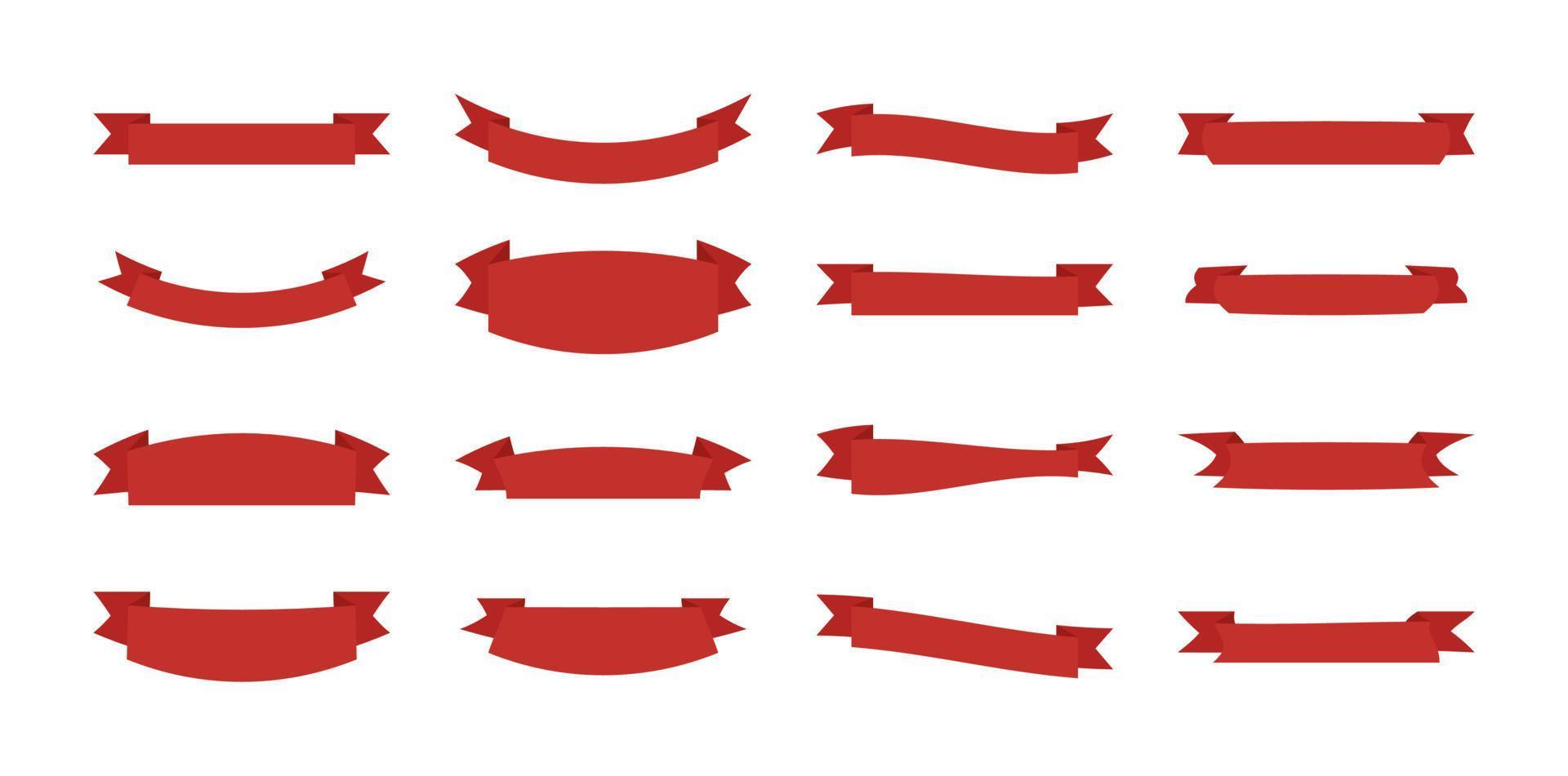 ruban de vente rouge et illustration vectorielle plane de concept d'étiquette de bannière simple. vecteur