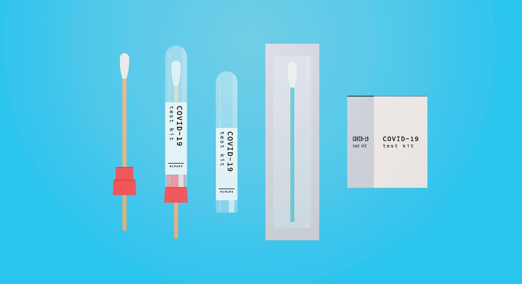 bouteille de vaccin et illustration vectorielle plane de test pandémique de coronavirus. vecteur