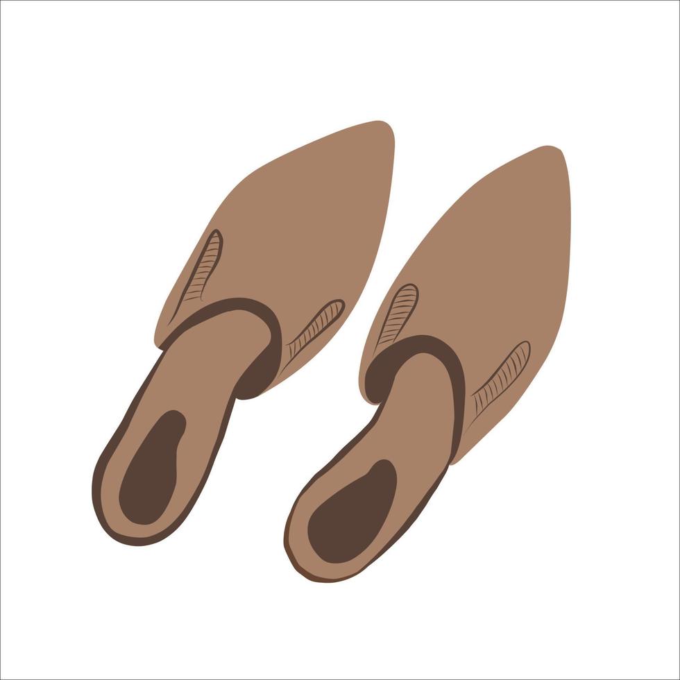 une paire de chaussures pour femmes à bout pointu, mises en valeur sur un fond blanc. mules pour femmes. chaussures élégantes pour femmes. illustration vectorielle plane couleur de diapositives élégantes à la mode vecteur