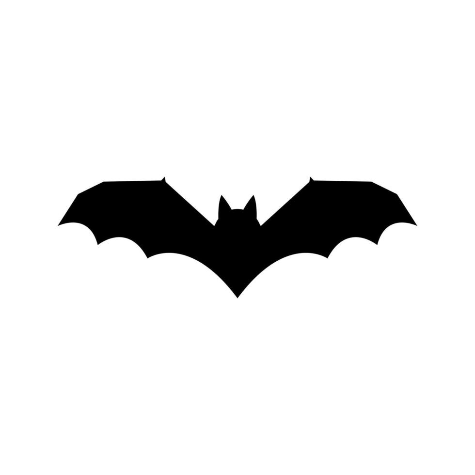 silhouette de chauve-souris volante. contours sinistres de vampire aux ailes déployées. symbole noir de la peur et vecteur halloween