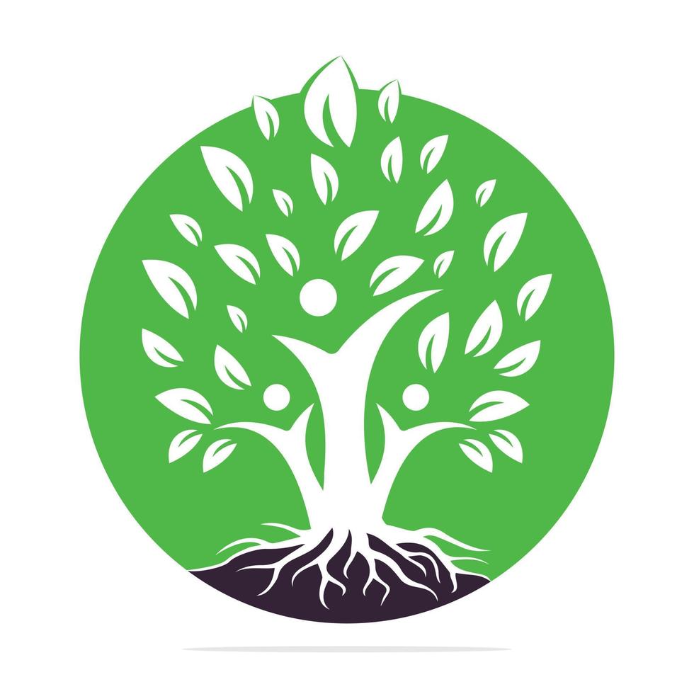 création de logo arbre généalogique et racines. création de logo d'icône de symbole d'arbre généalogique. vecteur