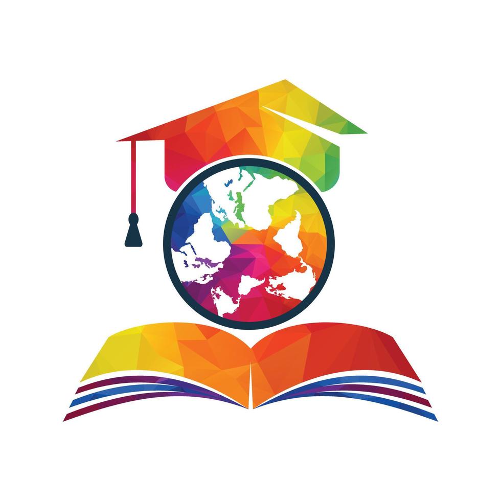 conception de concept d'éducation internationale. modèle de vecteur de logo d'icône de globe d'éducation.