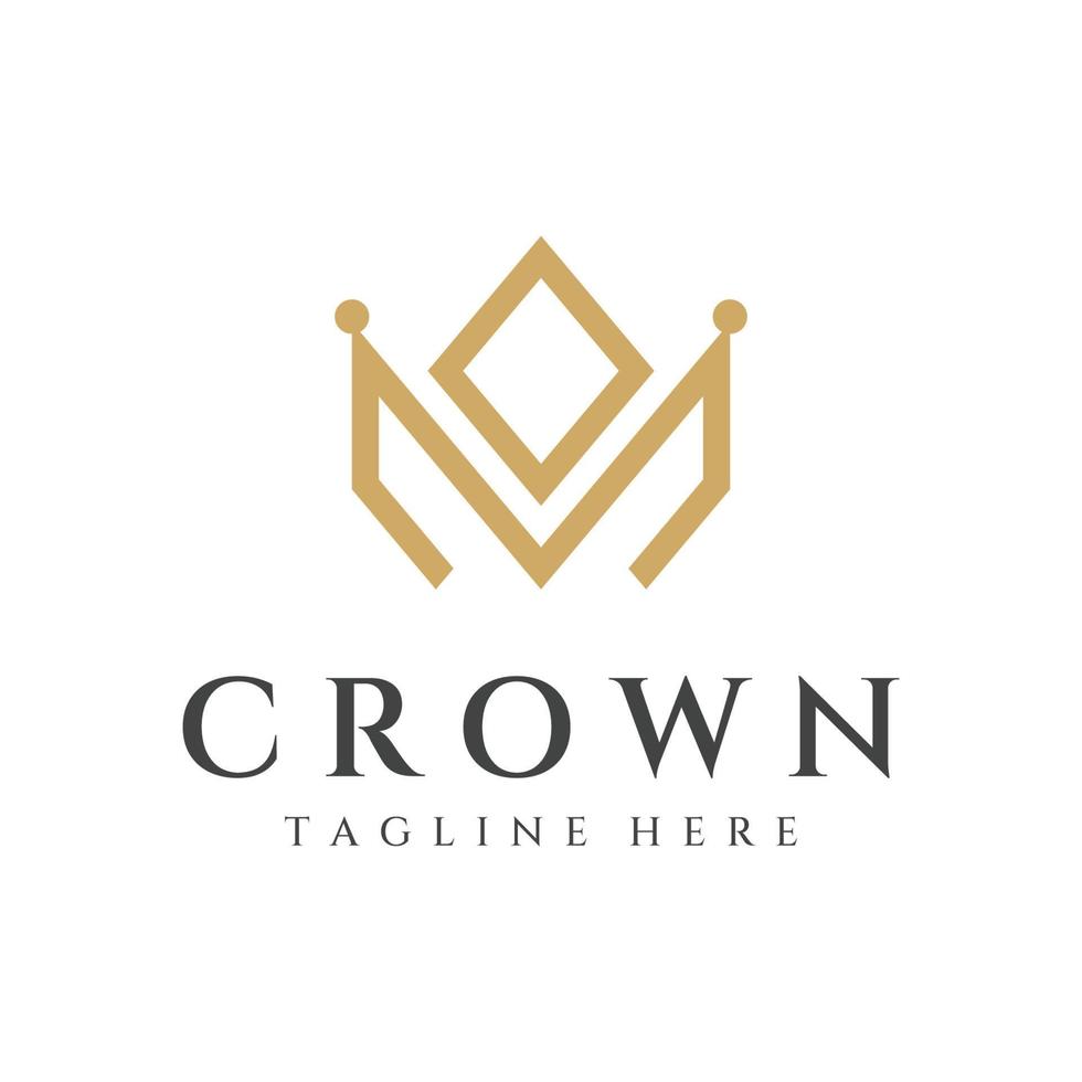 conception de modèle de logo abstrait de couronne royale de luxe. couronne avec monogramme, avec des lignes élégantes et minimalistes isolées sur le fond. vecteur