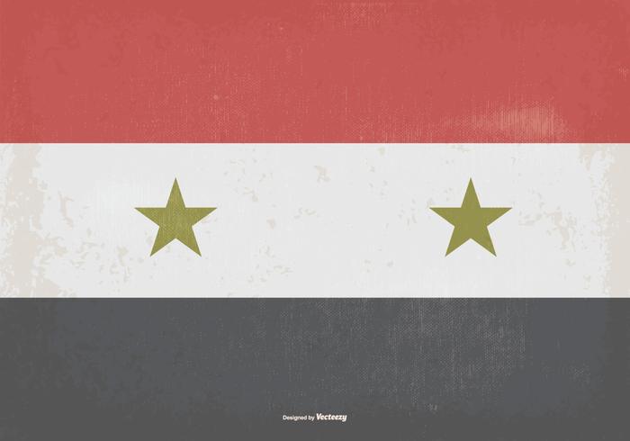 Drapeau vintage de Siria vecteur