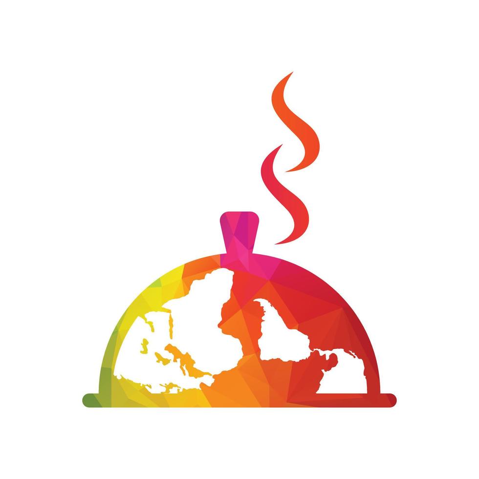 logo de restaurant de menu alimentaire international mondial. modèle de logo de conception de vecteur de restaurant global.