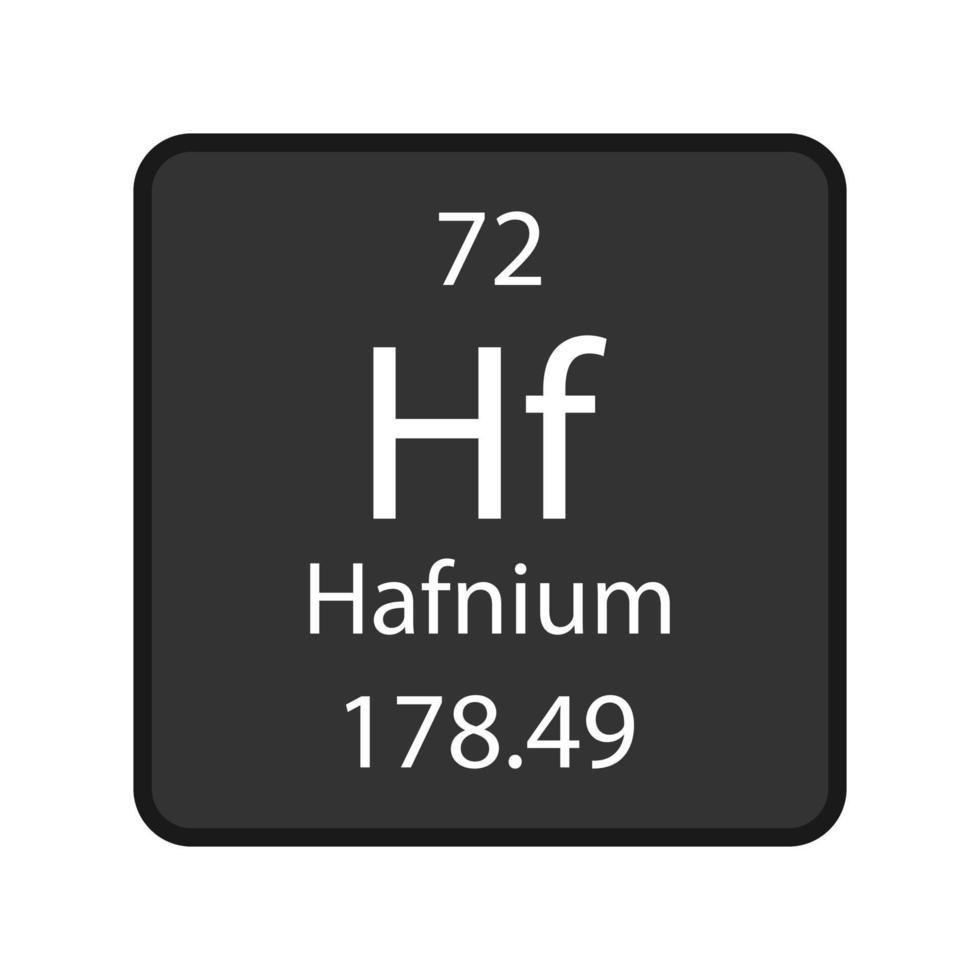 symbole de l'hafnium. élément chimique du tableau périodique. illustration vectorielle. vecteur
