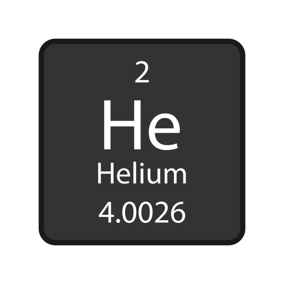 symbole de l'hélium. élément chimique du tableau périodique. illustration vectorielle. vecteur