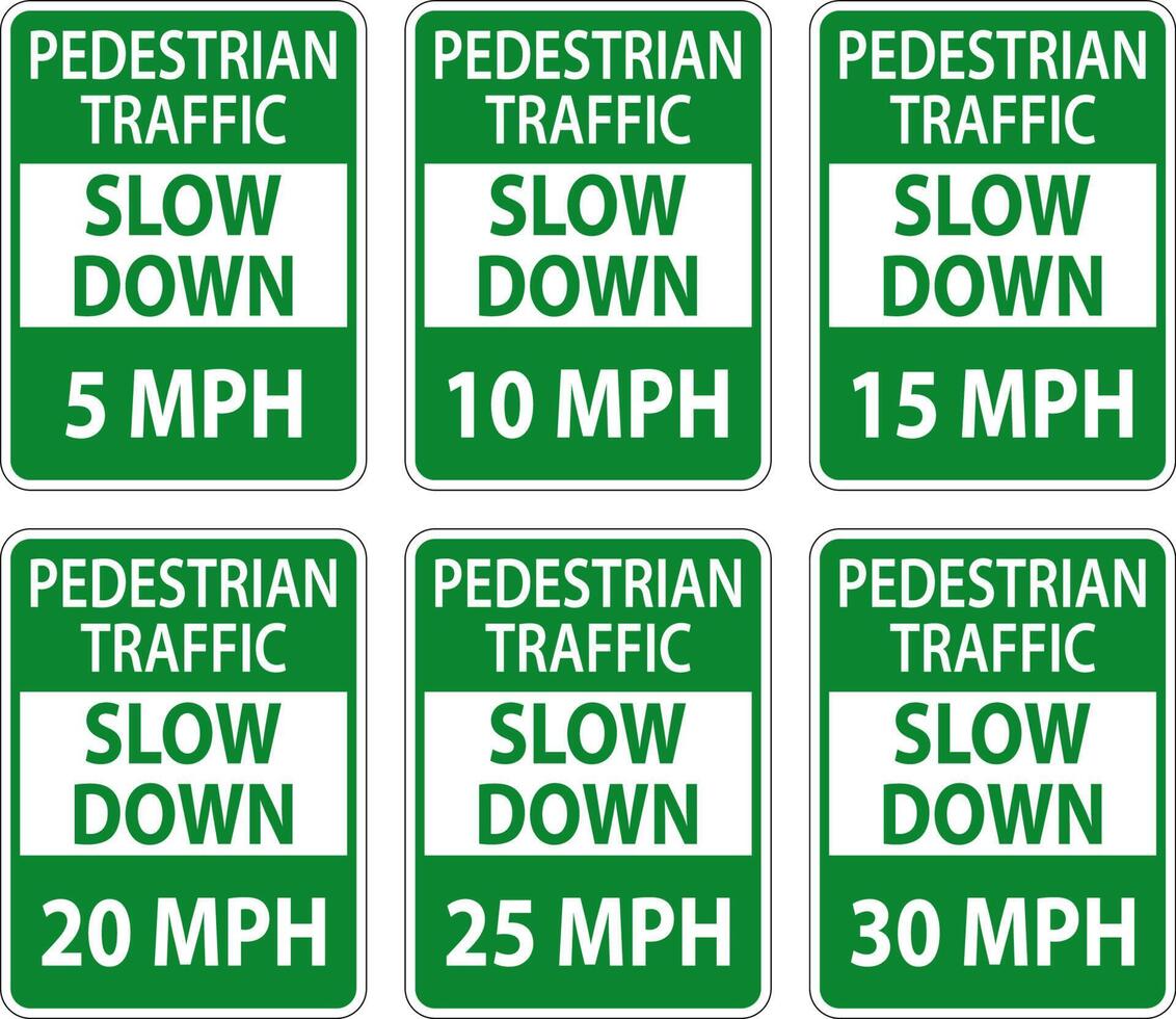 Ralentir le panneau de signalisation pour piétons sur fond blanc vecteur