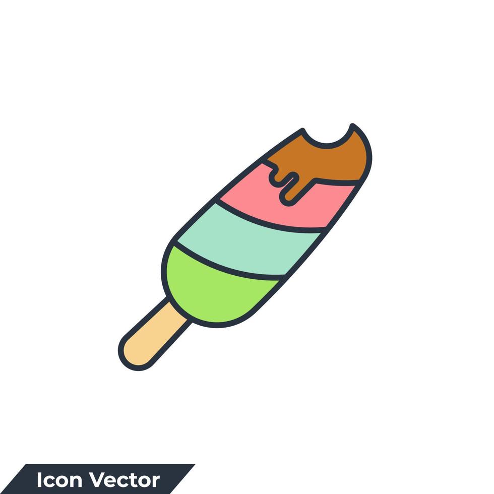 illustration vectorielle de crème glacée icône logo. modèle de symbole de glaces savoureuses pour la collection de conception graphique et web vecteur