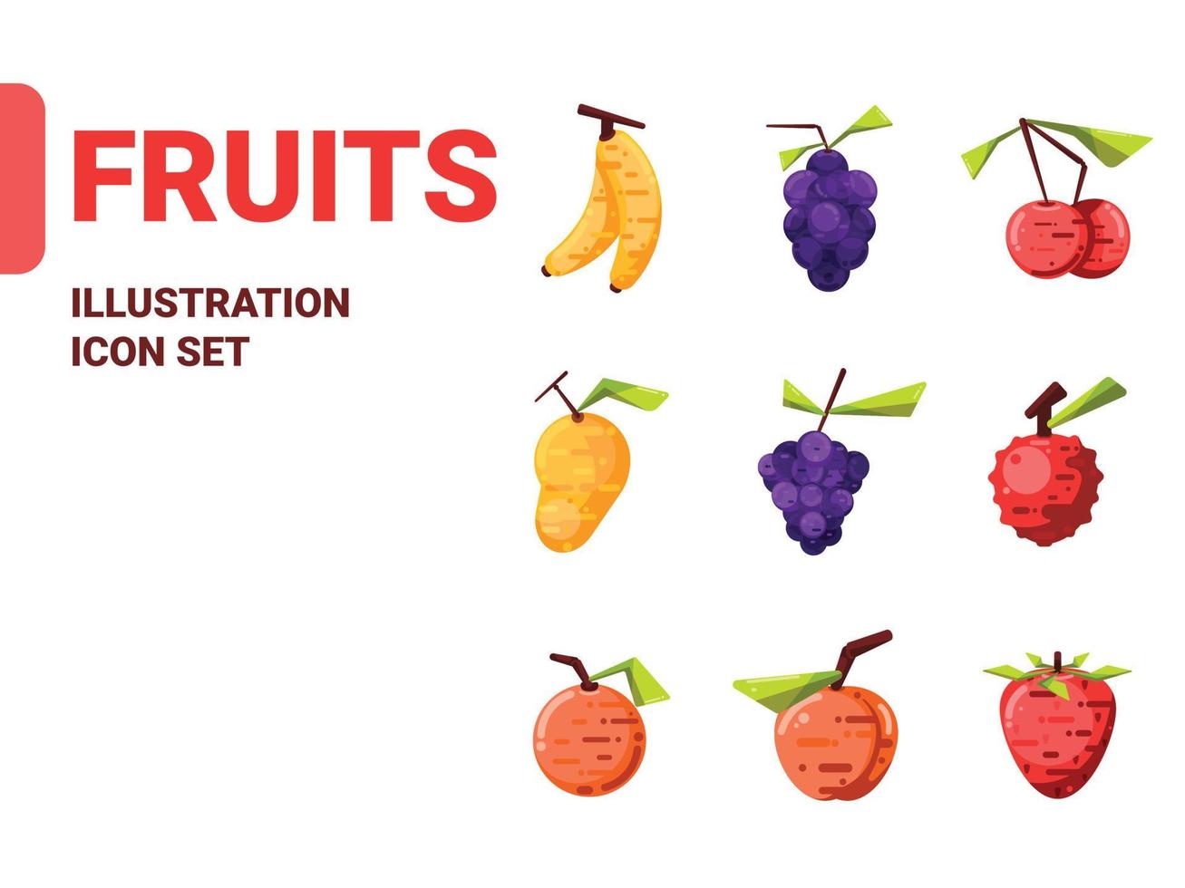 ensemble de fruits icône illustration vectorielle icône nature alimentaire isolé vecteur