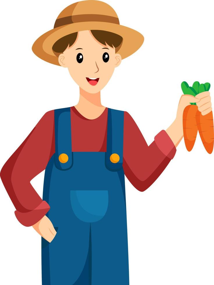 illustration de conception de personnage de profession d'agriculteur vecteur