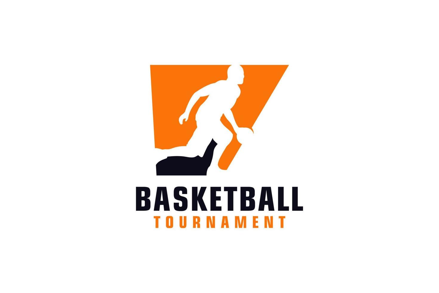 lettre v avec création de logo de basket-ball. éléments de modèle de conception de vecteur pour l'équipe sportive ou l'identité d'entreprise.