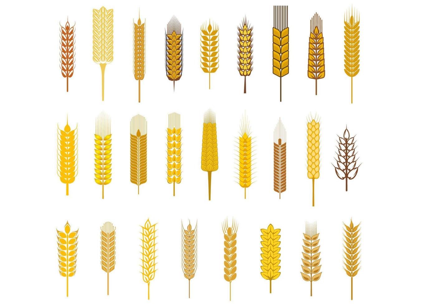 icônes d'oreille de céréales vecteur