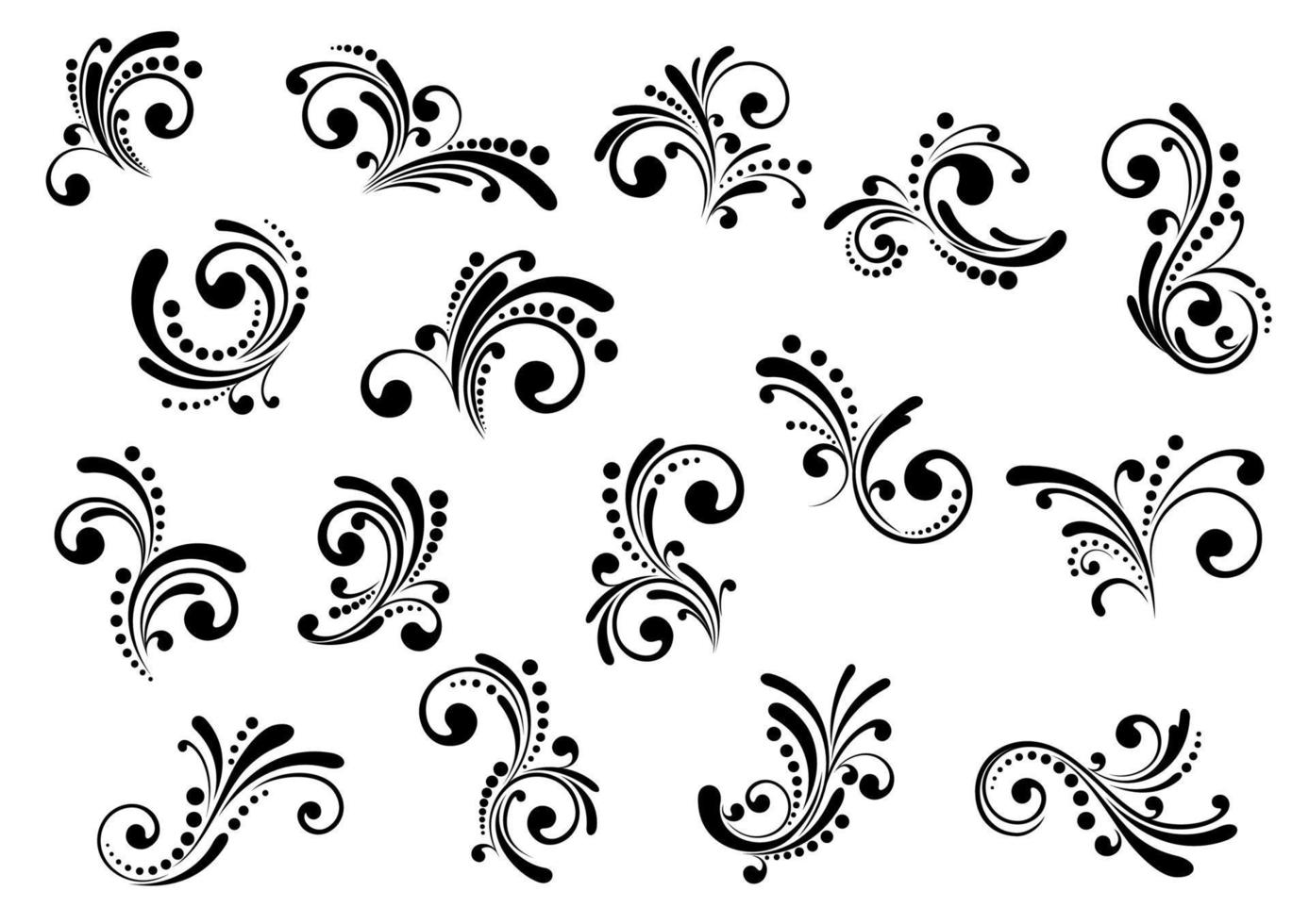 motifs floraux et éléments de design vecteur