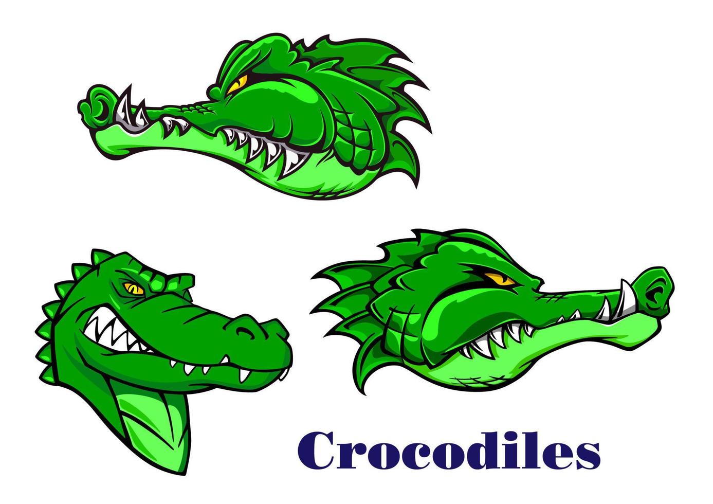 personnages de crocodiles et d'alligators de dessin animé vecteur