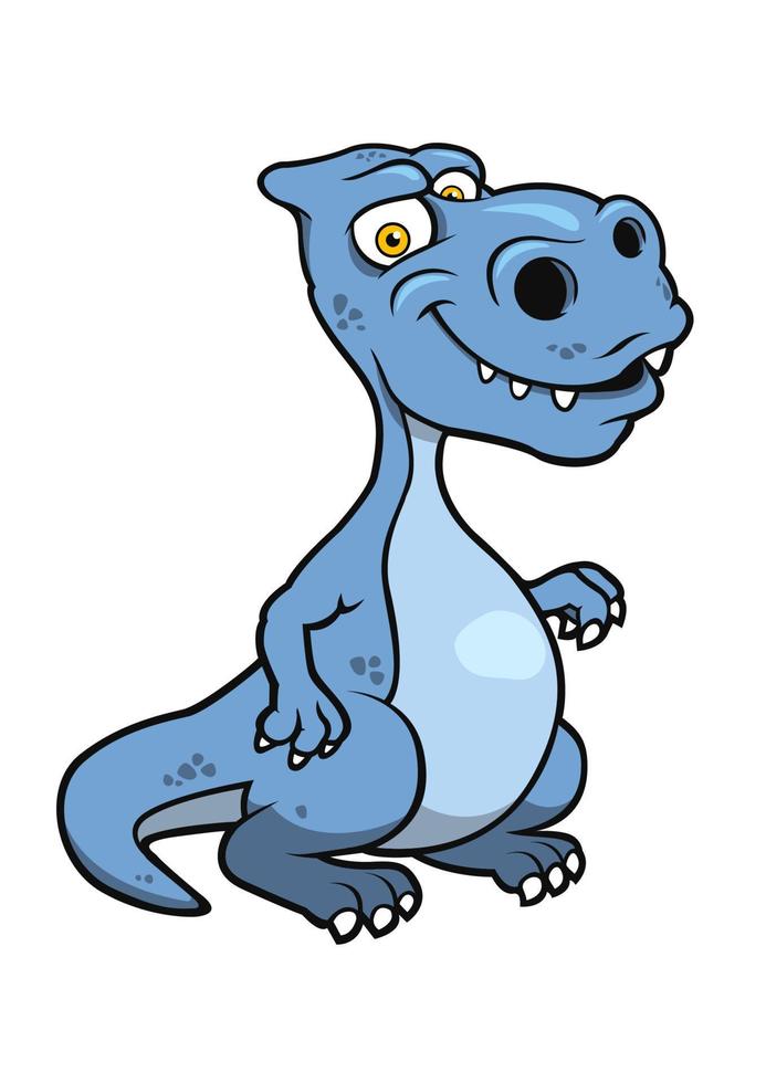 dinosaure de dessin animé bleu mignon vecteur