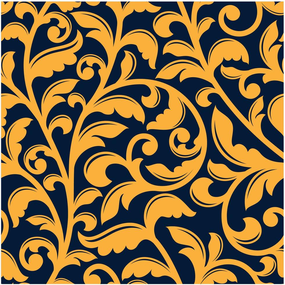 motif floral jaune sans couture dans le style baroque vecteur