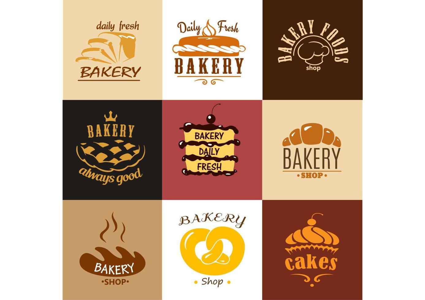logos et bannières de boulangerie créative vecteur
