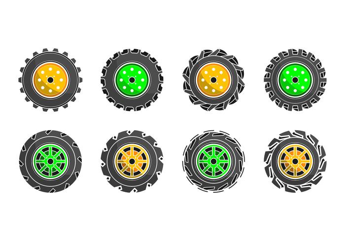 Free Colorized Tractor Tire Icon Vector