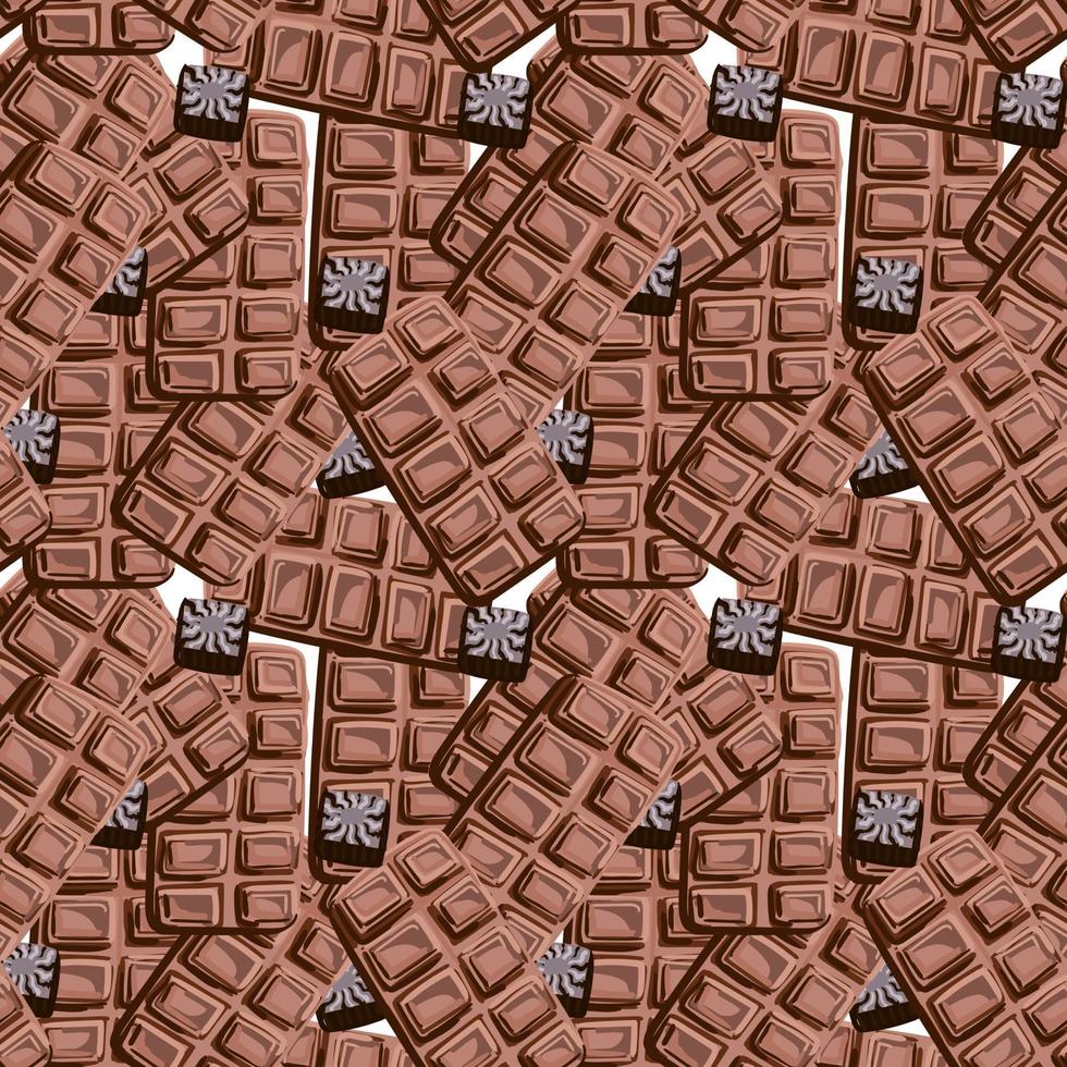 chocolats et sucreries. modèle sans couture avec des bonbons. vecteur