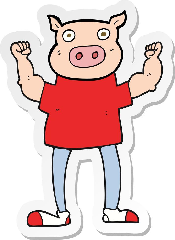 autocollant d'un cochon de dessin animé vecteur