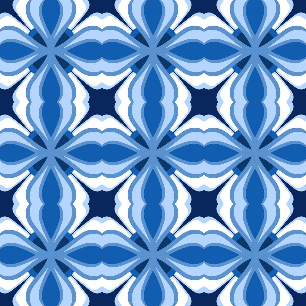 conception de motif en zigzag chevron ton bleu avec style aztèque. motif chevron sans soudure. illustration vectorielle. vecteur