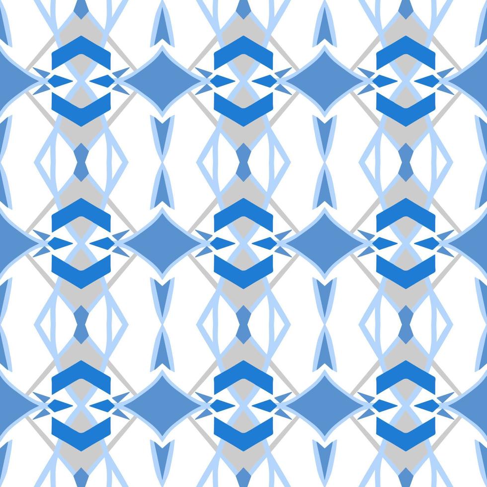 conception de motif en zigzag chevron ton bleu avec style aztèque. motif chevron sans soudure. illustration vectorielle. vecteur