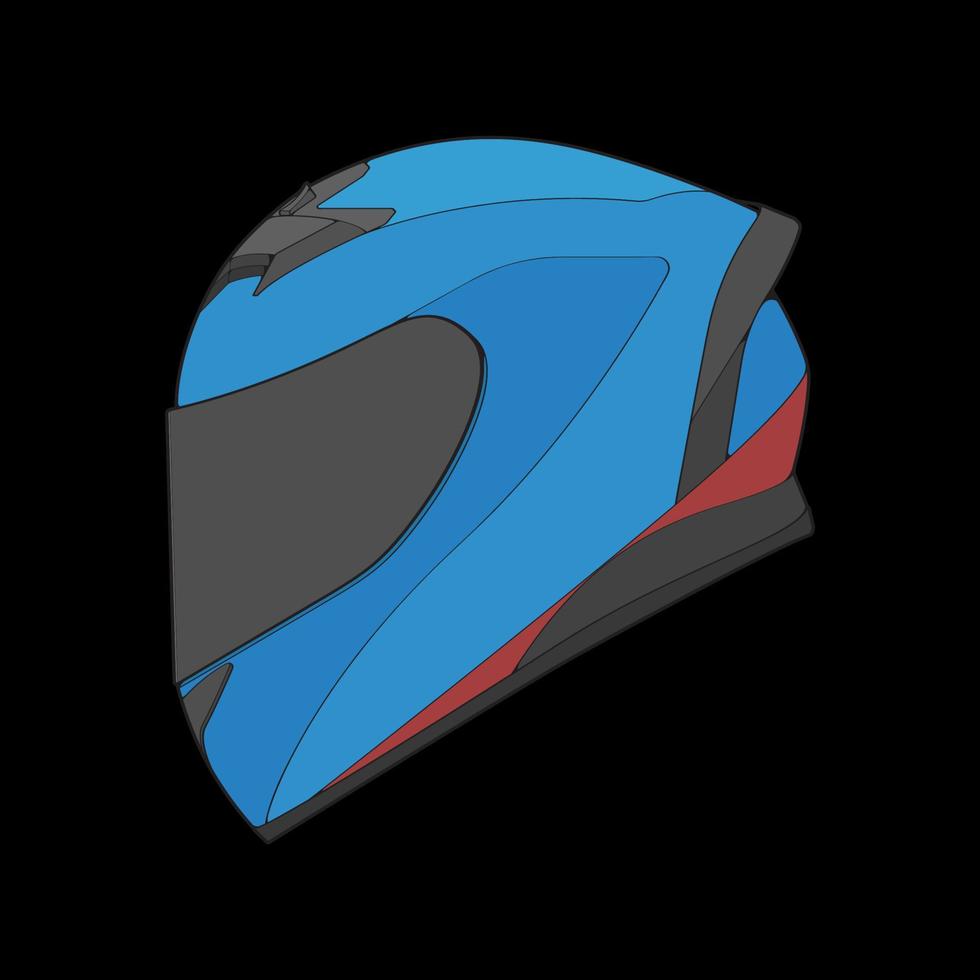 bloc couleur casque plein visage illustration vectorielle, concept de casque, vecteur de casque, art vectoriel