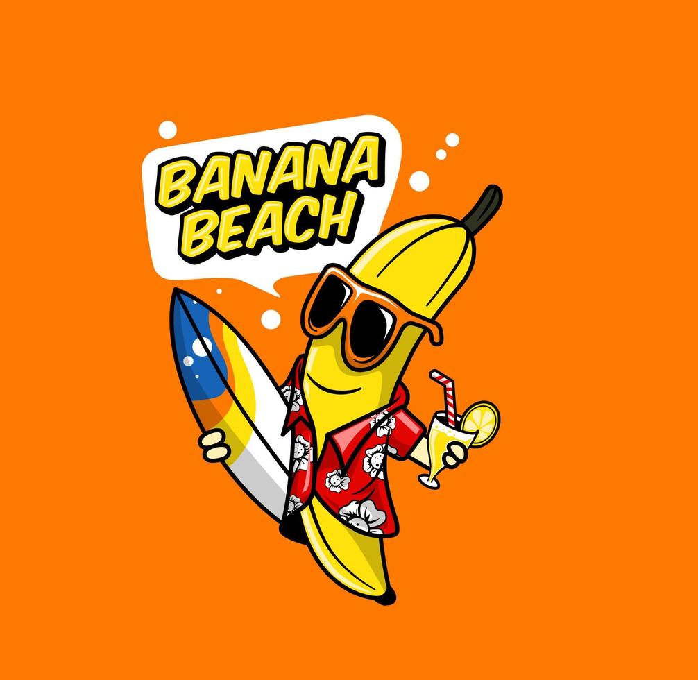 illustration vectorielle de banane plage vecteur