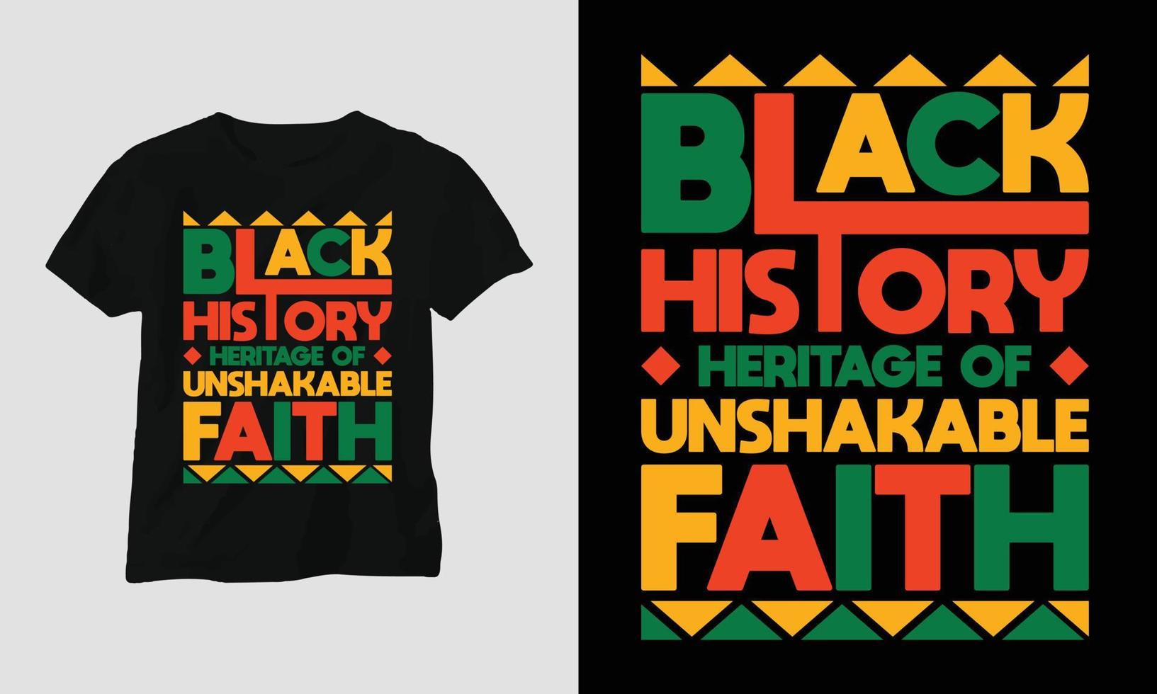 héritage de l'histoire des noirs d'une foi inébranlable - t-shirt du mois de l'histoire des noirs vecteur
