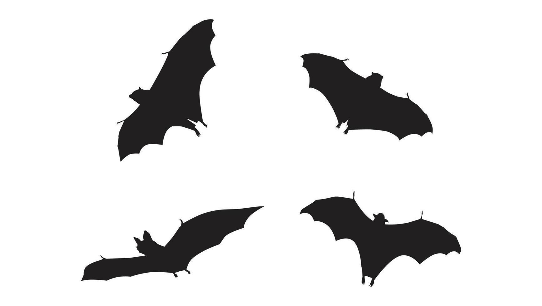 voler des silhouettes de chauve-souris avec des ailes vecteur gratuit