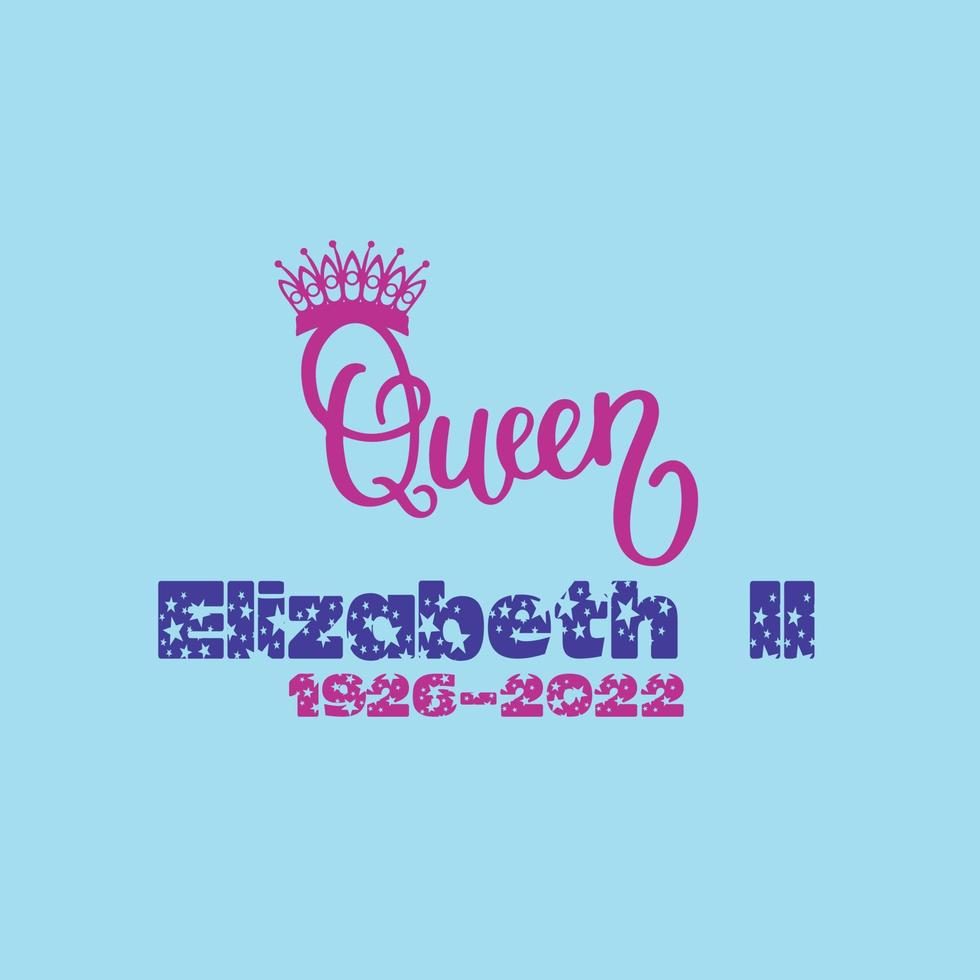 reine elizabeth ii, t-shirt design, bannière, affiche, image vectorielle vecteur