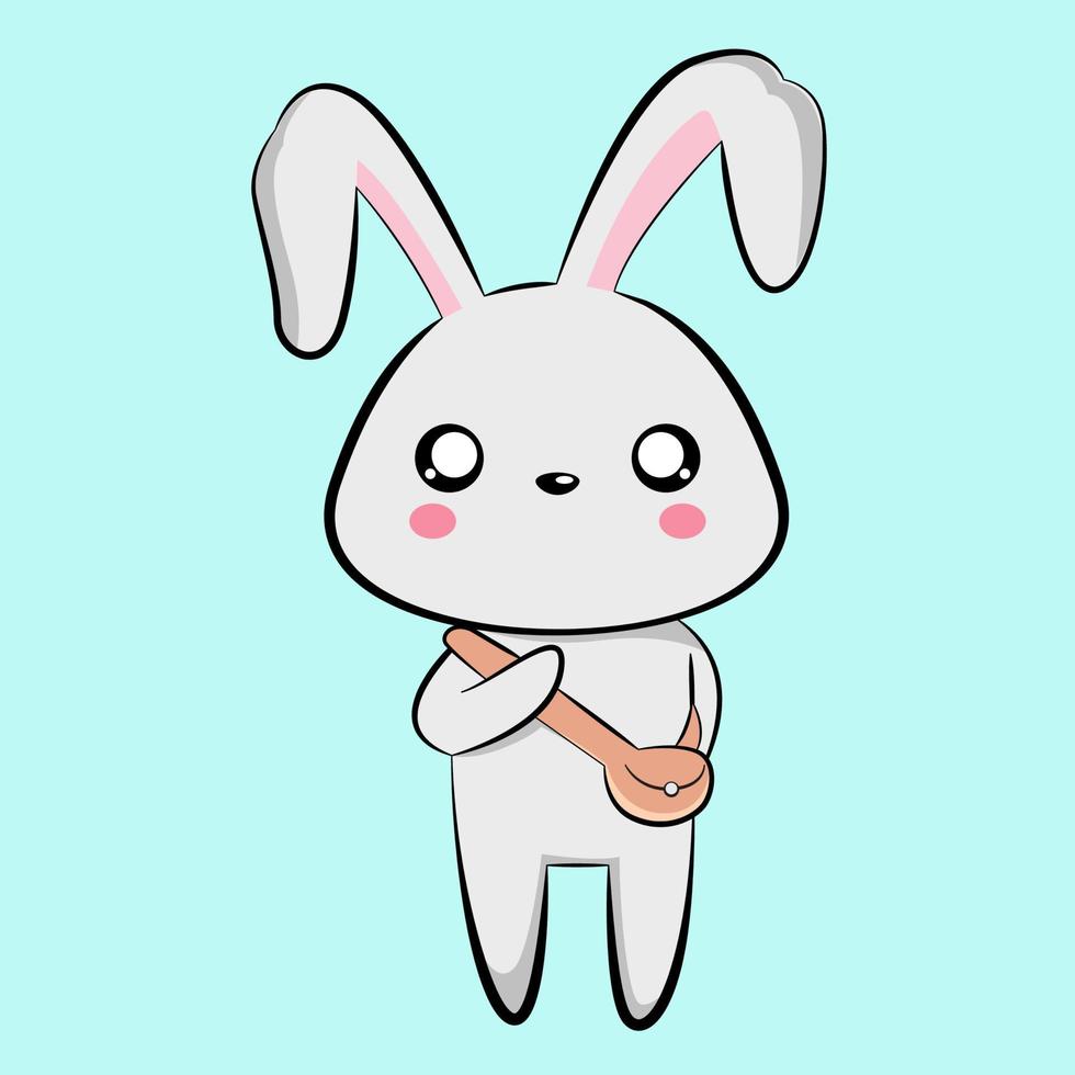 conception de personnage de dessin de lapin mignon pour les enfants ou la carte de pâques vecteur