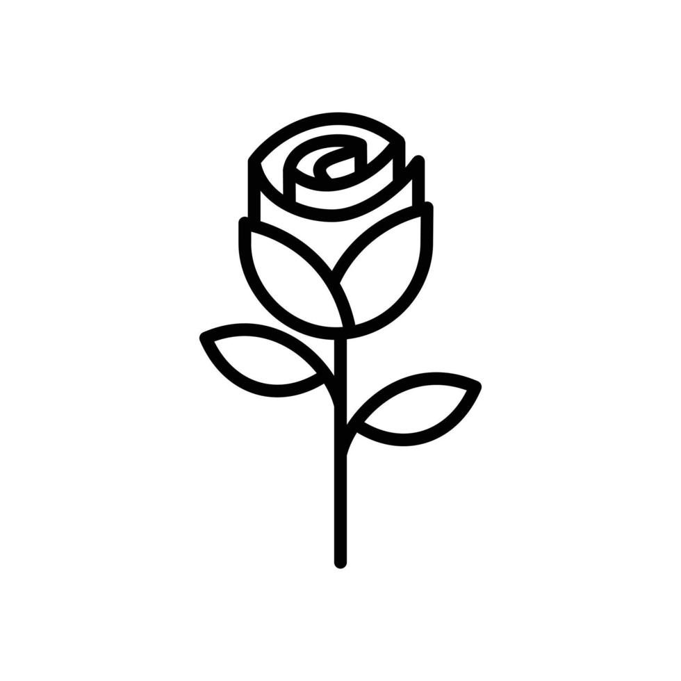 icône de fleur. une rose. illustration de conception d'icône de fleur. signe d'icône de fleur. vecteur d'icône de fleur. conception de vecteur de logo de fleur.