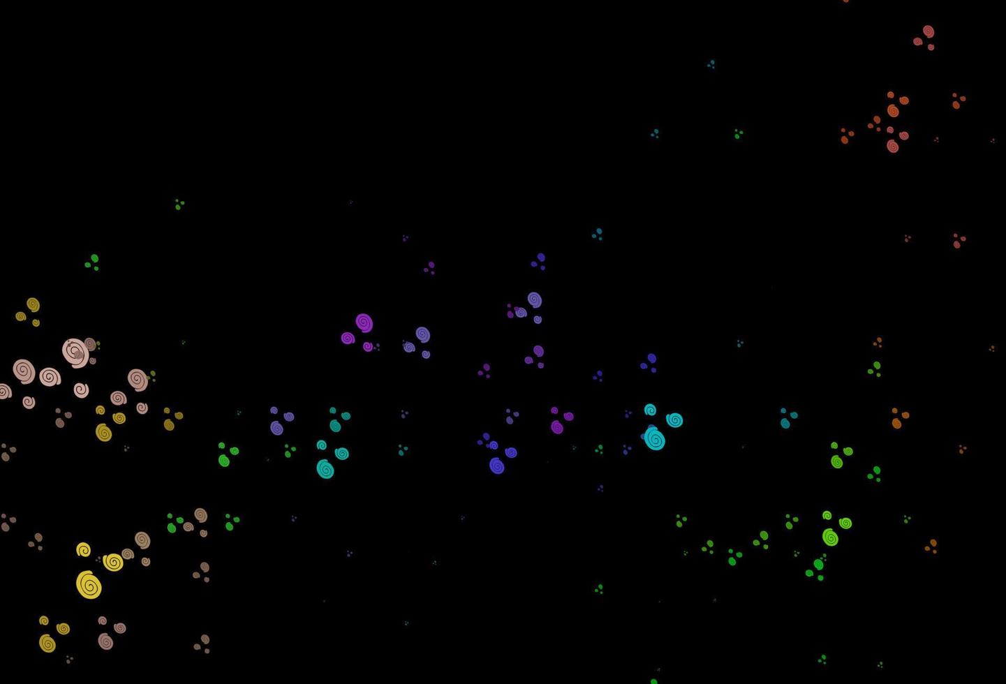 modèle vectoriel multicolore foncé, arc-en-ciel avec des lignes abstraites.