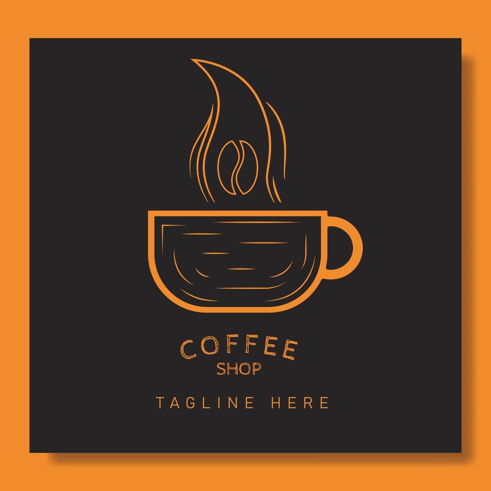 logo de la tasse à café. logo de café vintage dessiné à la main. logo de tasse rétro, symboles ou icône pour restaurant ou café. illustration vectorielle vecteur