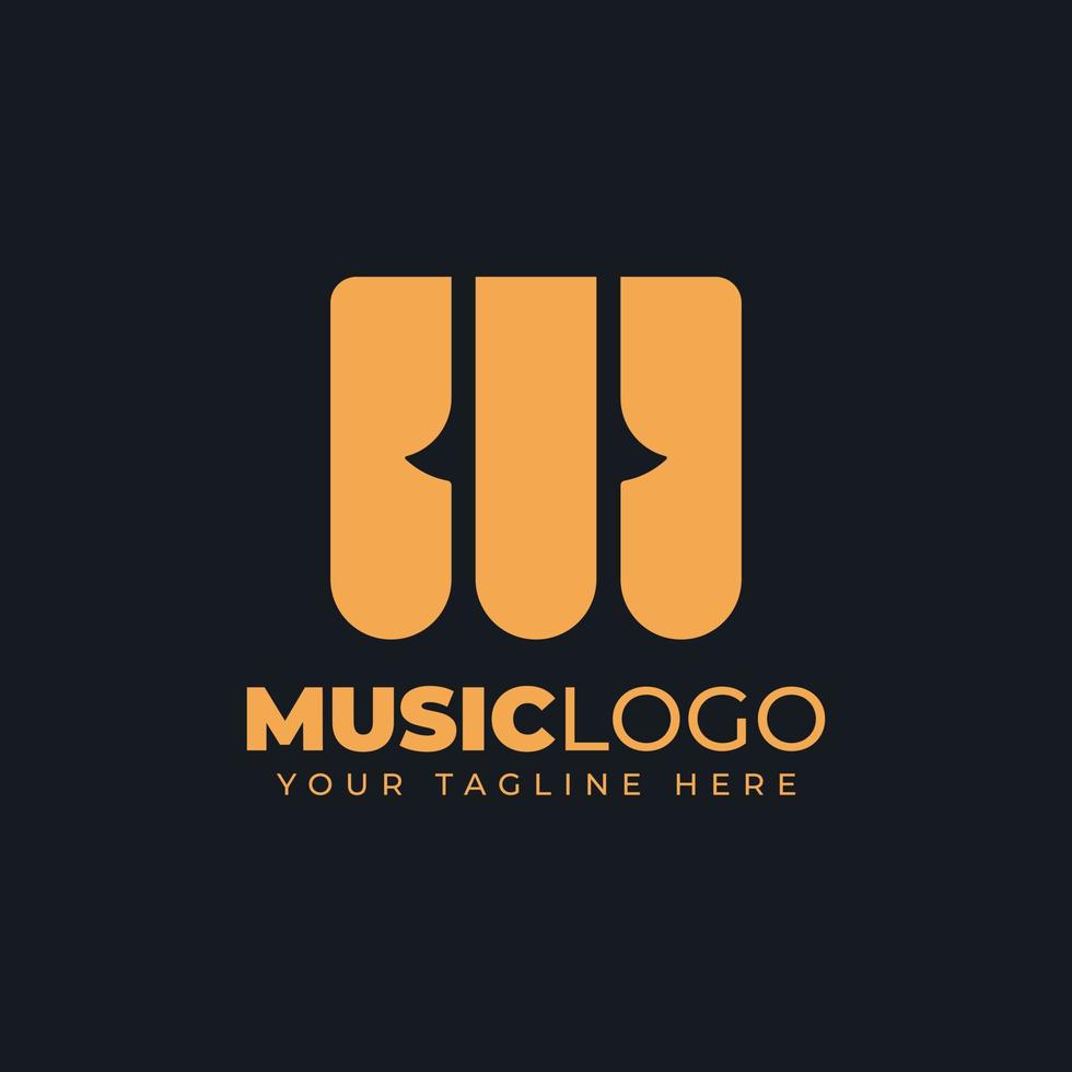 logo de la musique avec l'icône du symbole de la lettre m vecteur