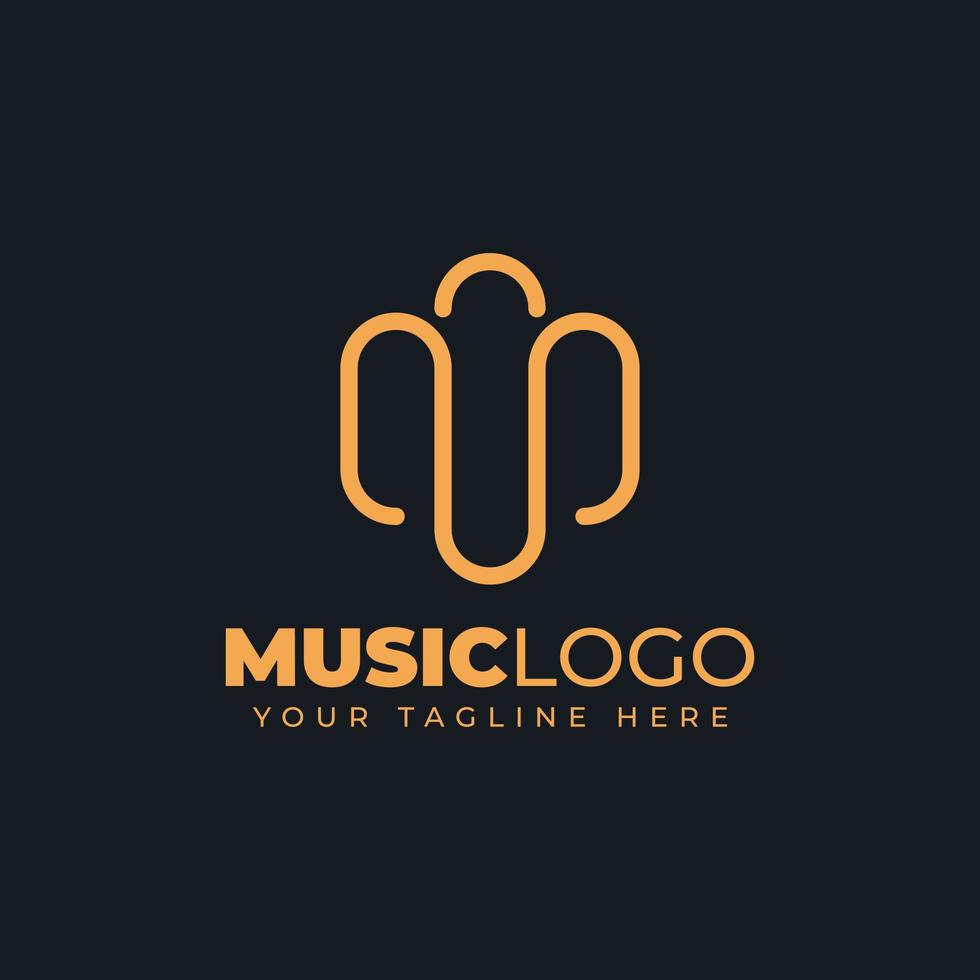 modèle de logo de musique, icône de symbole lettre m vecteur